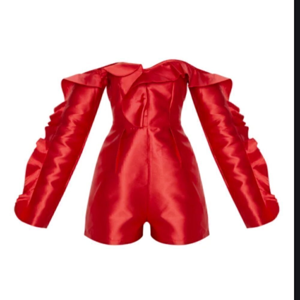 nwt- PrettyLittle Thing- SCARLET/DEVIL ROMPER - Picture 6 of 10